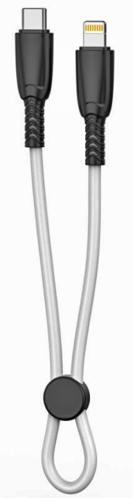 XO NB-Q248A Suluo Series Φορητό Καλώδιο Αντάπτορας Type-C σε Lightning 27W 25cm Strip Λευκό