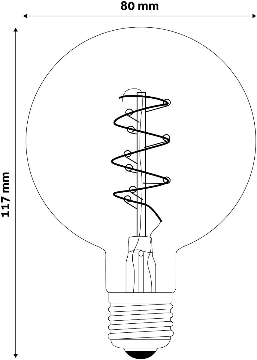 Avide Λάμπα LED Soft Filament G80 4.5W E27 360° Θερμό 2700K