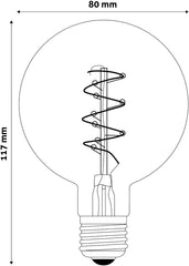 Avide Λάμπα LED Soft Filament G80 4.5W E27 360° Θερμό 2700K