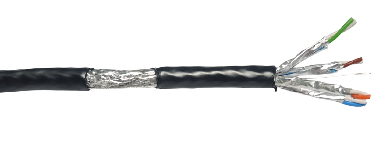 ATC-117 Στροφείο SFTP CAT7 CCA με PE Περίβλημα Μαύρο 100m