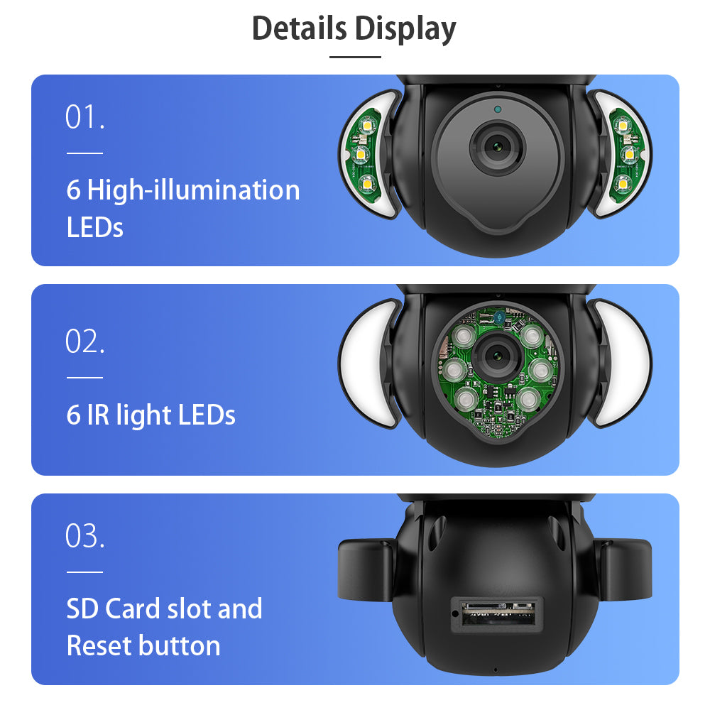 EDUP EH-3264P26 Smart Surveillance Camera 4K 8MP IP66 Outdoor with Auto Tracking, Audio and Night Vision