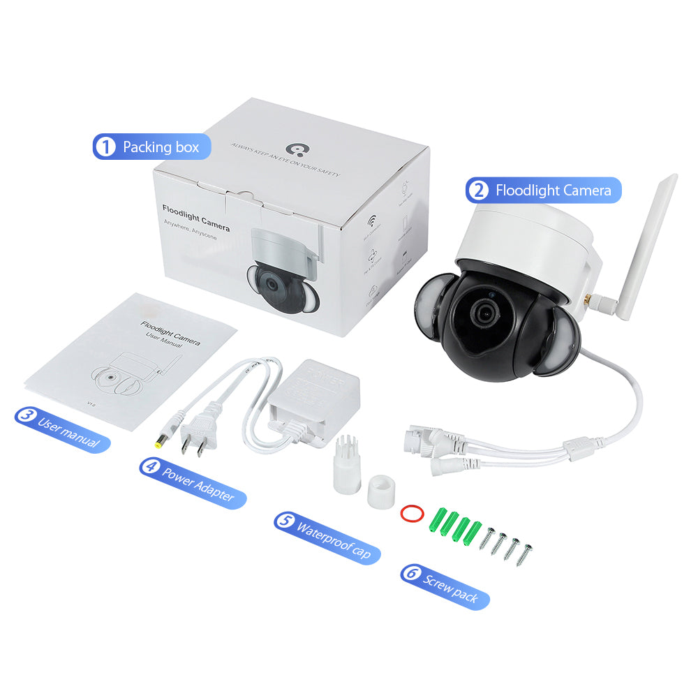 EDUP EH-3264P26 Smart Surveillance Camera 4K 8MP IP66 Outdoor with Auto Tracking, Audio and Night Vision