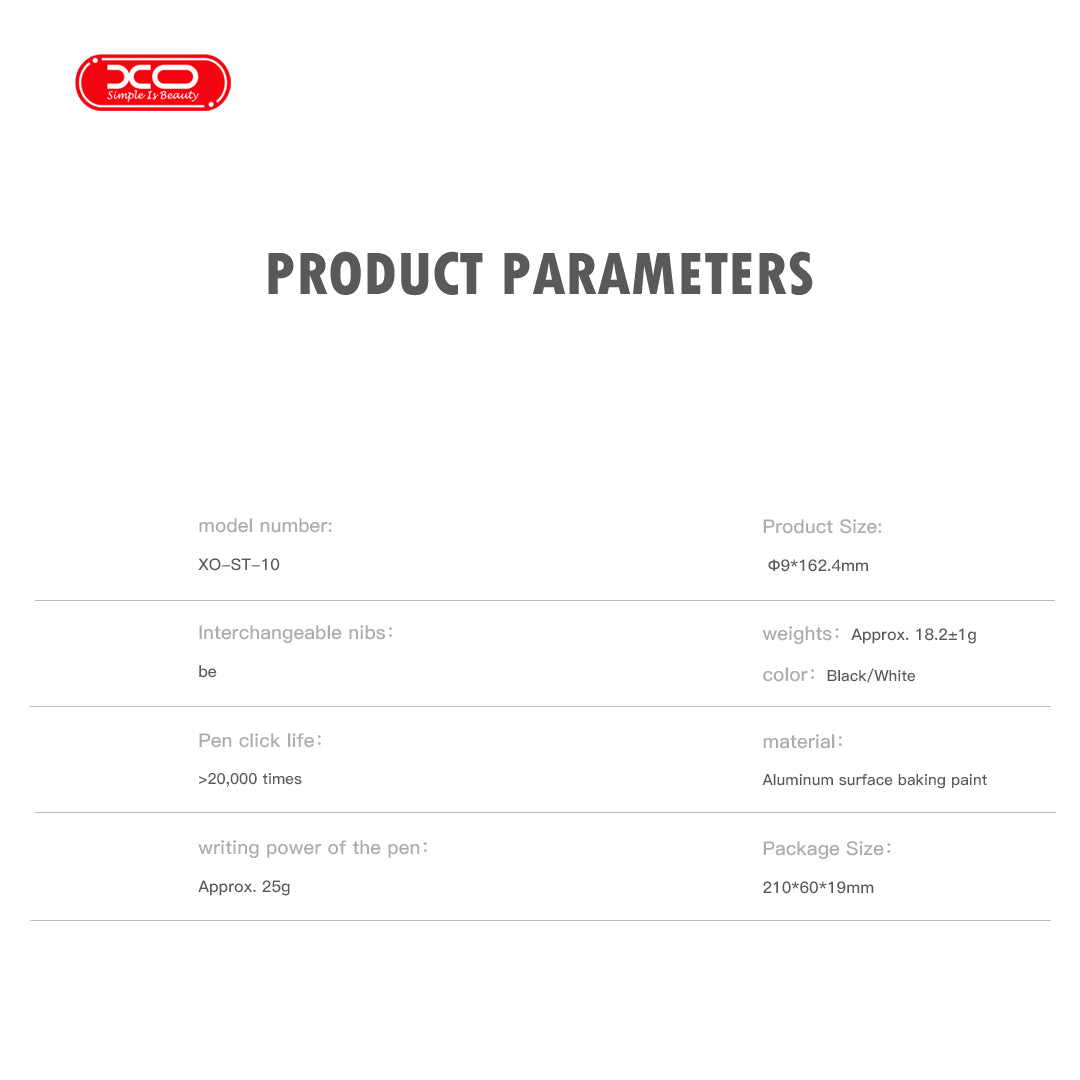 XO ST-10 Γραφίδα Αφής 3 σε 1 Μαύρο