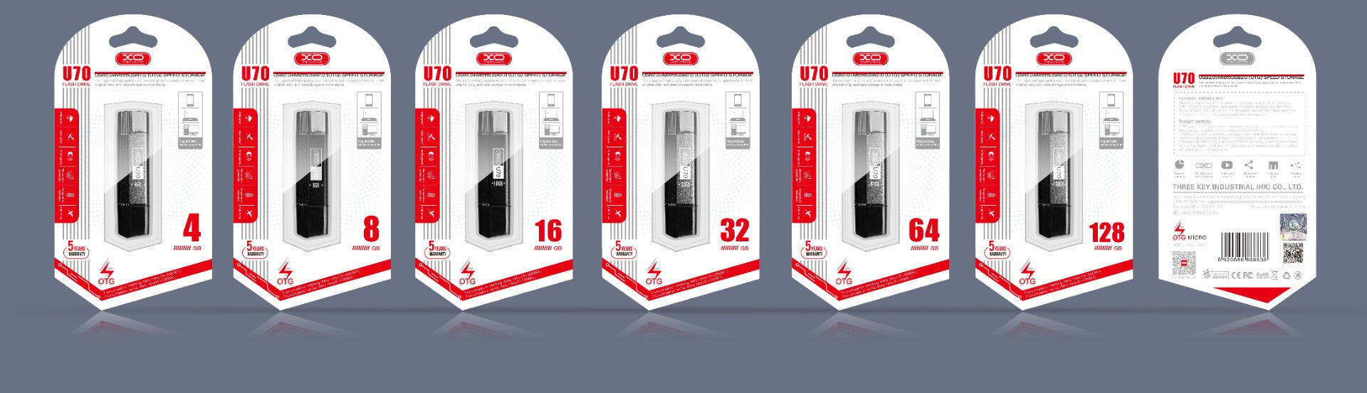 ΧΟ U70-OTG Στικάκι Μεταφοράς Δεδομένων & Αντάπτορας Micro σε USB 2.0U 32G