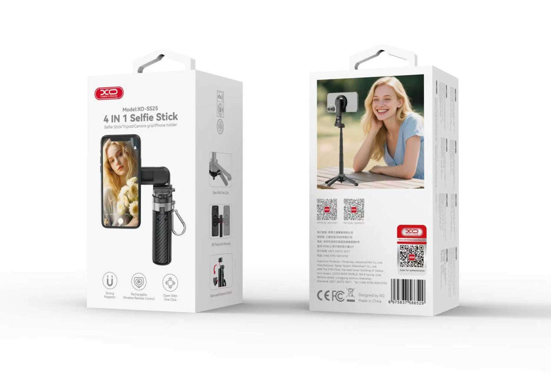 XO SS25 Mini Πολυλειτουργικό Selfie Stick Bluetooth