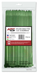 ATC Δεματικά 2.5x200mm Νάιλον Πράσινα 100τμχ Σακουλάκι
