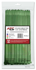 ATC Δεματικά 2.5x150mm Νάιλον Πράσινο 100τμχ Σακουλάκι