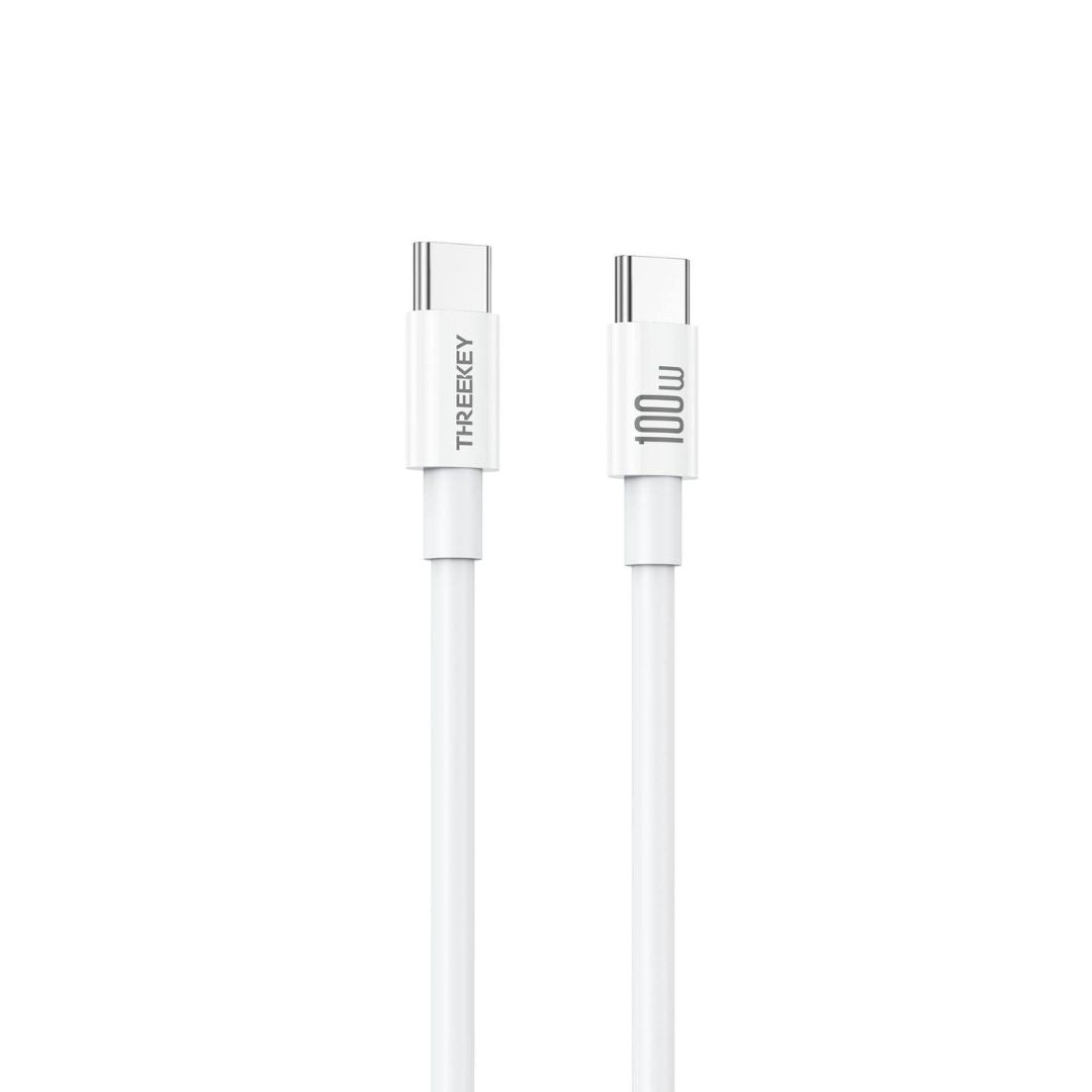 XO NB-Q293 Καλώδιο Φόρτισης & Μεταφοράς Δεδομένων Type-C σε Type-C 100W Λευκό