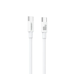 XO NB-Q293 Καλώδιο Φόρτισης & Μεταφοράς Δεδομένων Type-C σε Type-C 100W Λευκό