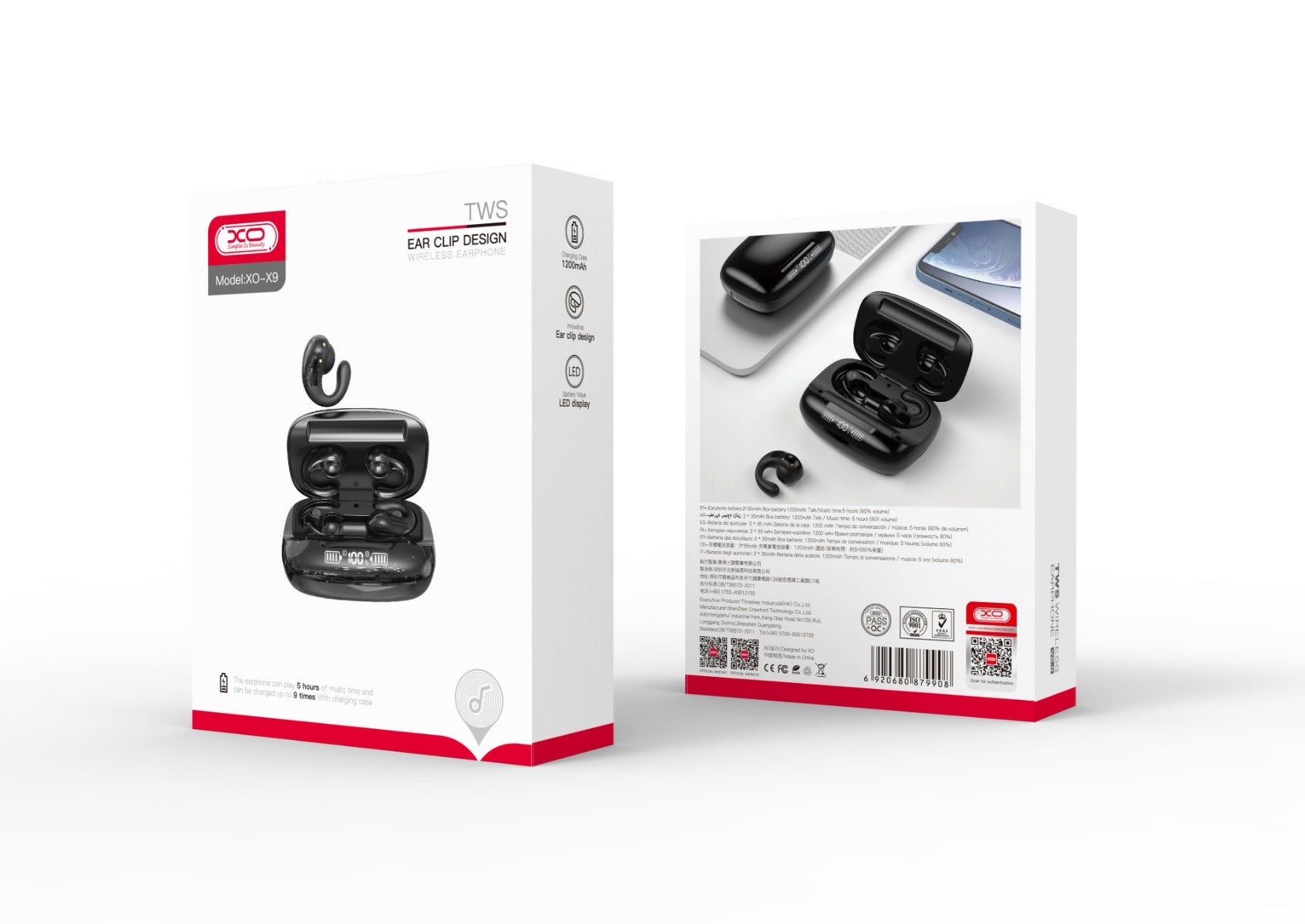 XO X9 Wireless Bluetooth TWS Earphones Black