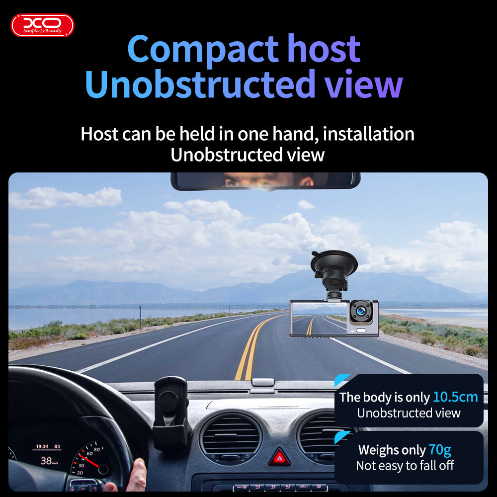XO XJ03 Front and Rear Dual Video Camera 1080 HD