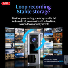 XO XJ03 Front and Rear Dual Video Camera 1080 HD