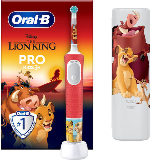 Oral-B Vitality Pro Παιδική Ηλεκτρική Οδοντόβουρτσα με Χρονόμετρο για 3+ Χρονών Lion King  & Θήκη Ταξιδιού
