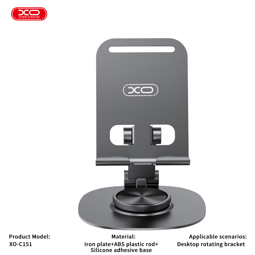 XO C151 Μεταλλική  360° Περιστρεφόμενη Επιτραπέζια Βάση Κινητού