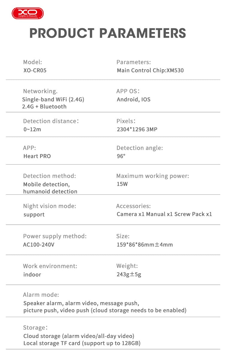 XO CR05 Pixel Κάμερα Magic Bulb 300W