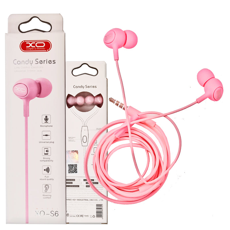 XO S6 Handsfree Headphones Candy Pink