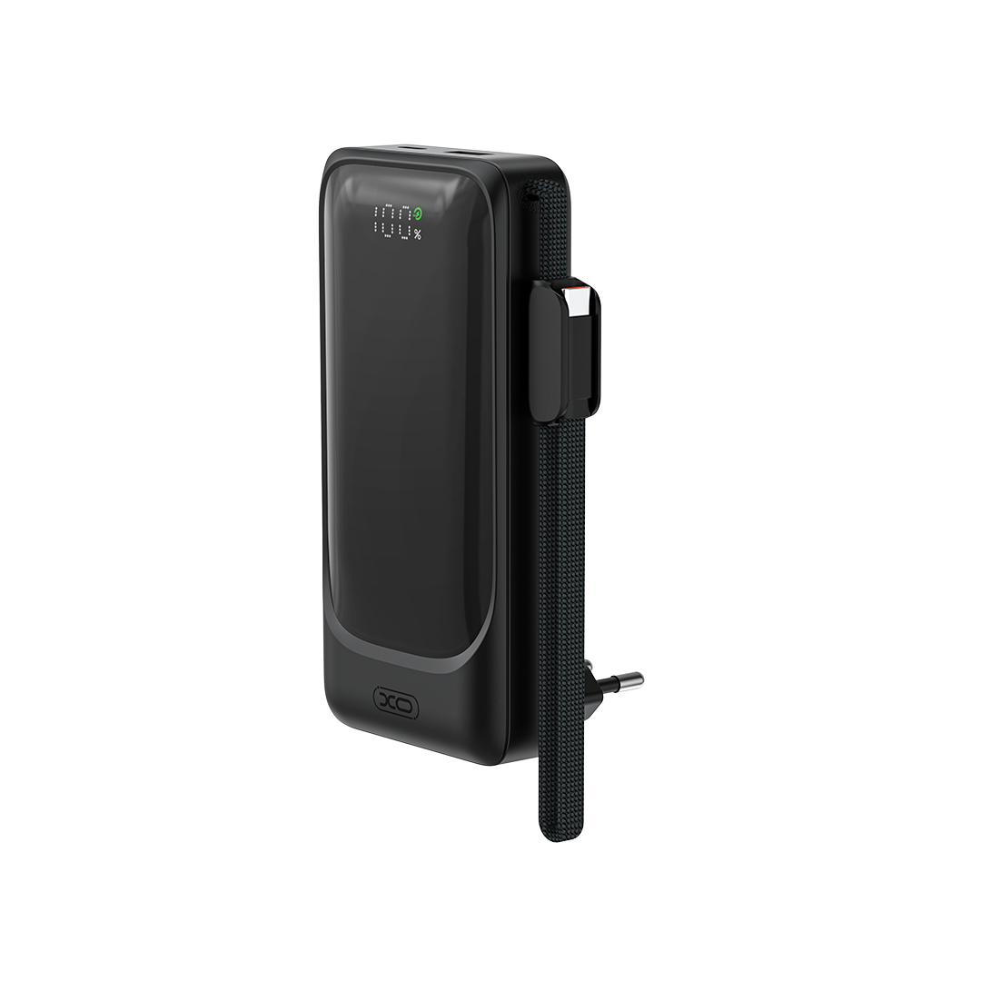 XO PR282 Powerbank Ταχείας Φόρτισης 22.5W με Πρίζα & Λουράκι Type-C 10.000mAh
