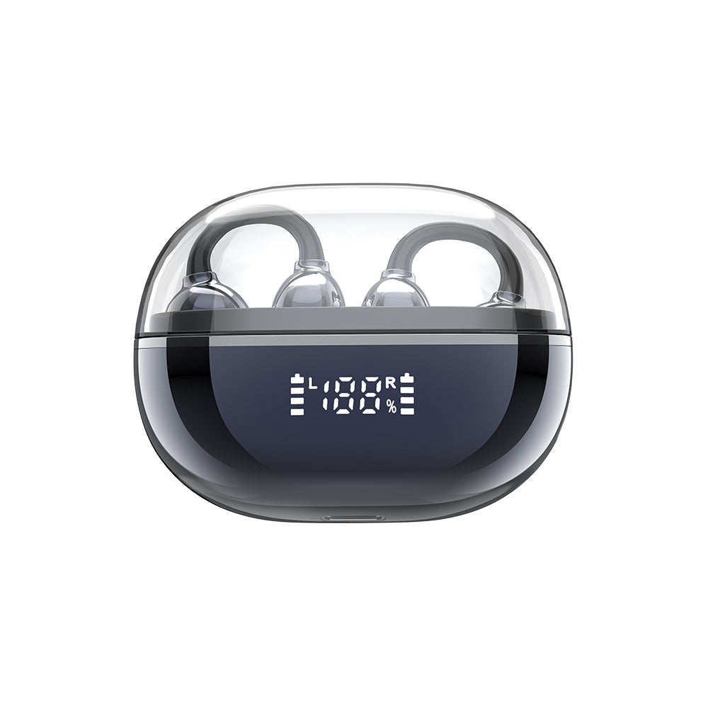 XO G43 Ακουστικά Bluetooth με Διαφανή Eπιμεταλλωμένο Σχεδιασμό OWS Μπλε