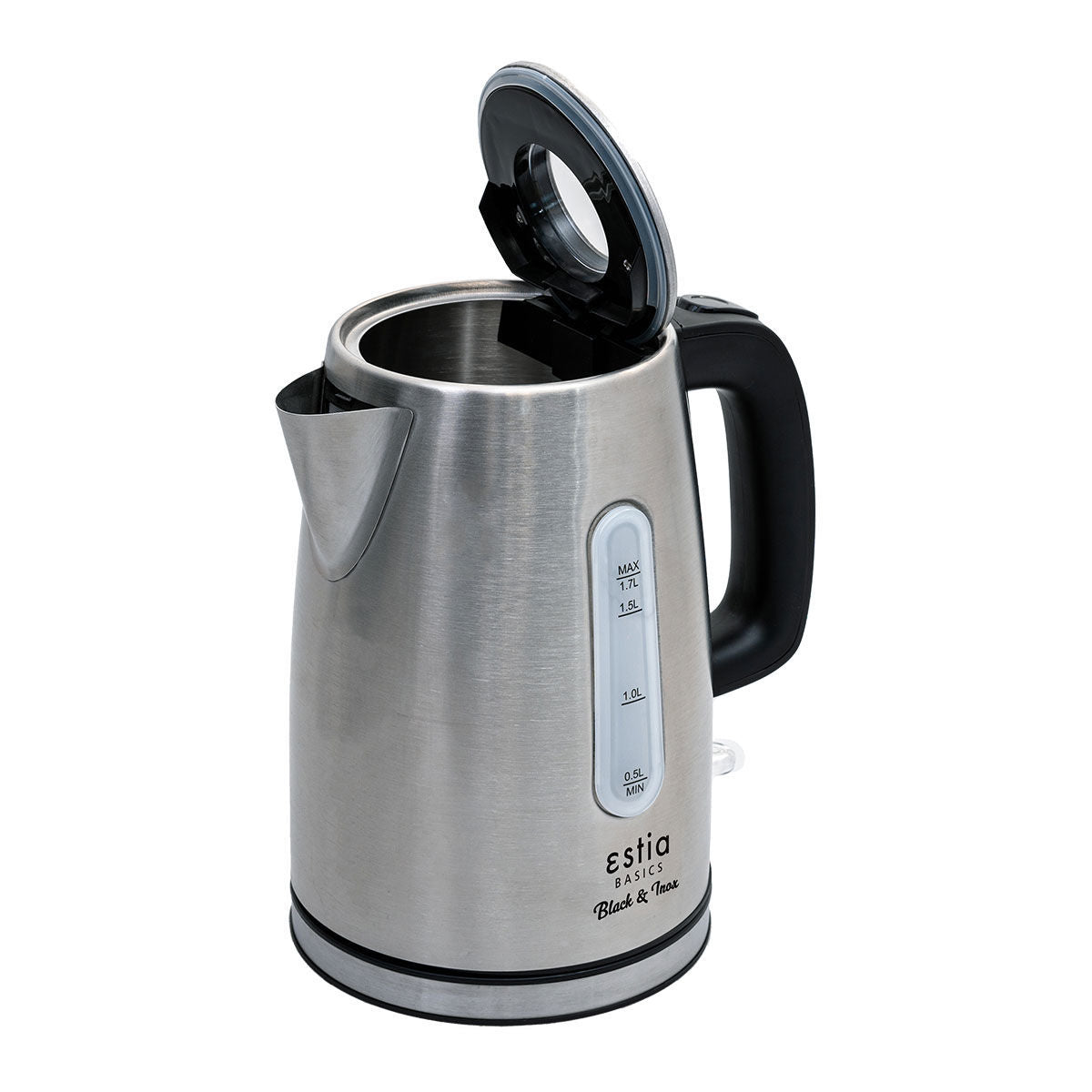 ESTIA KETTLE BLACK &amp; IMOX STAINLESS STEEL 2200w 1.7lt