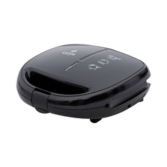 ESTIA BLACK &amp; STAINLESS STEEL 2-PLACE TOASTER 850w WITH REMOVABLE NON-STICK PLATES