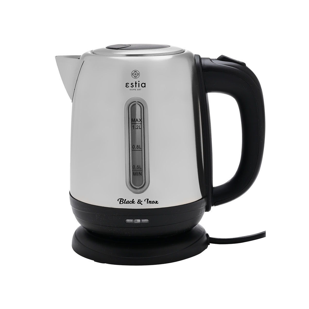ESTIA KETTLE BLACK &amp; INOX STAINLESS STEEL 1.2lt 1.630W