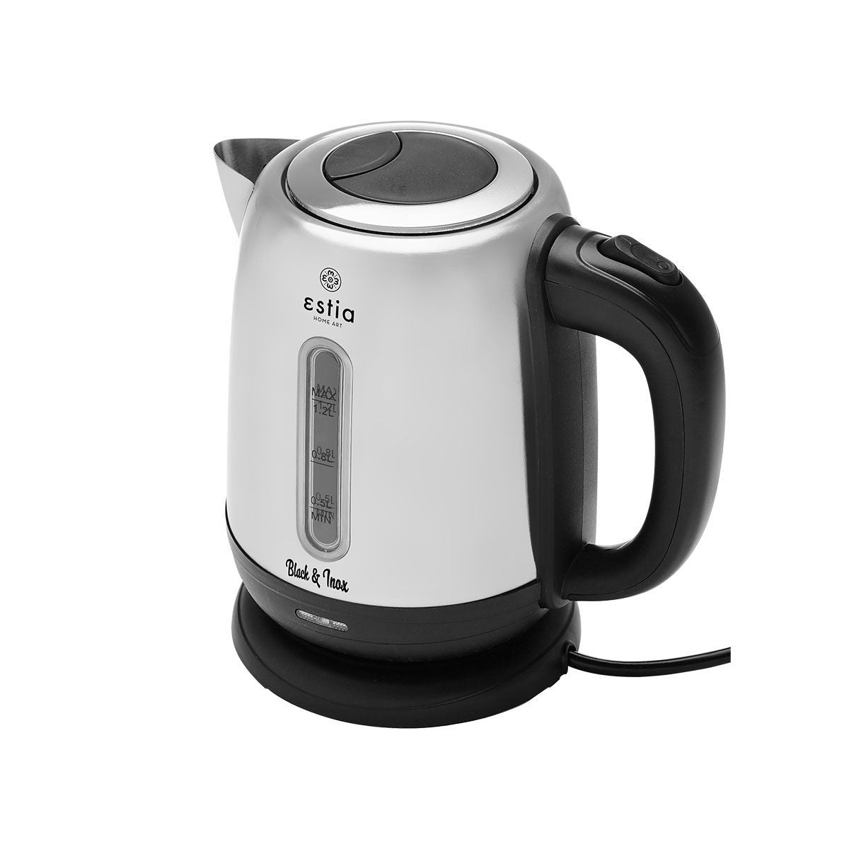 ESTIA KETTLE BLACK &amp; INOX STAINLESS STEEL 1.2lt 1.630W
