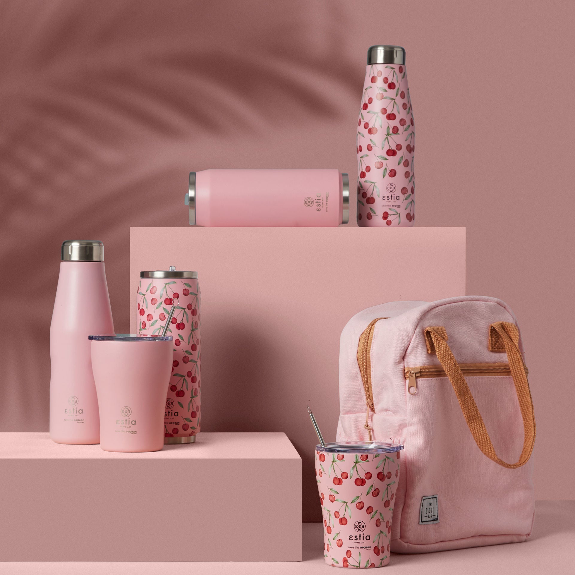 ESTIA ΘΕΡΜΟΣ TRAVEL FLASK SAVE THE AEGEAN 500ml BLOSSOM ROSE
