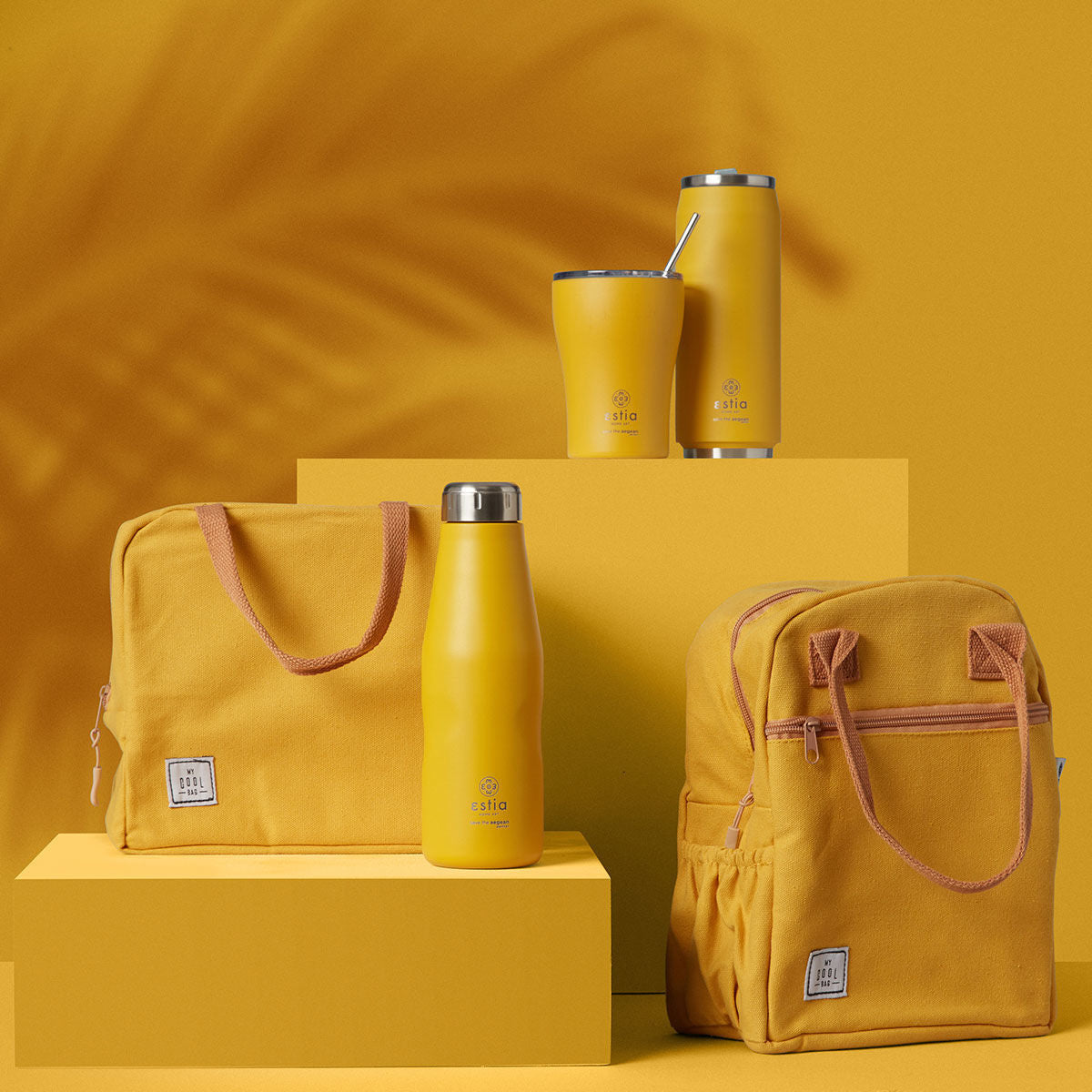 ESTIA ΘΕΡΜΟΣ TRAVEL CUP SAVE THE AEGEAN 500ml PINEAPPLE YELLOW