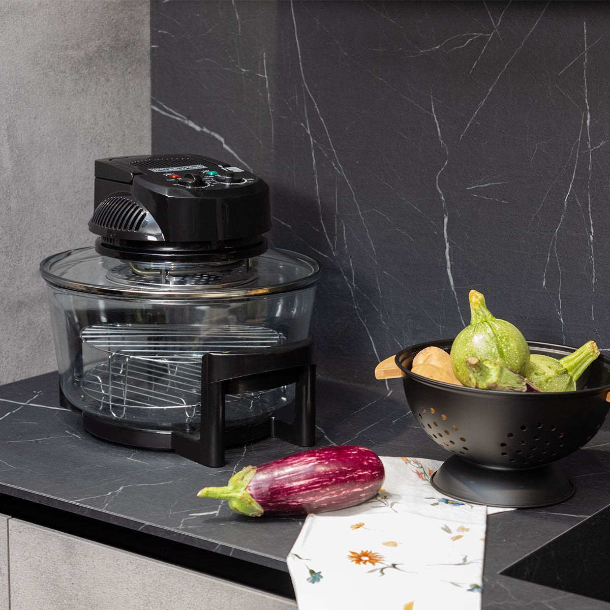 ESTIA ROBOT OVEN CRYSTAL COOK 1400w 12lt WITH HEATING ELEMENT BLACK