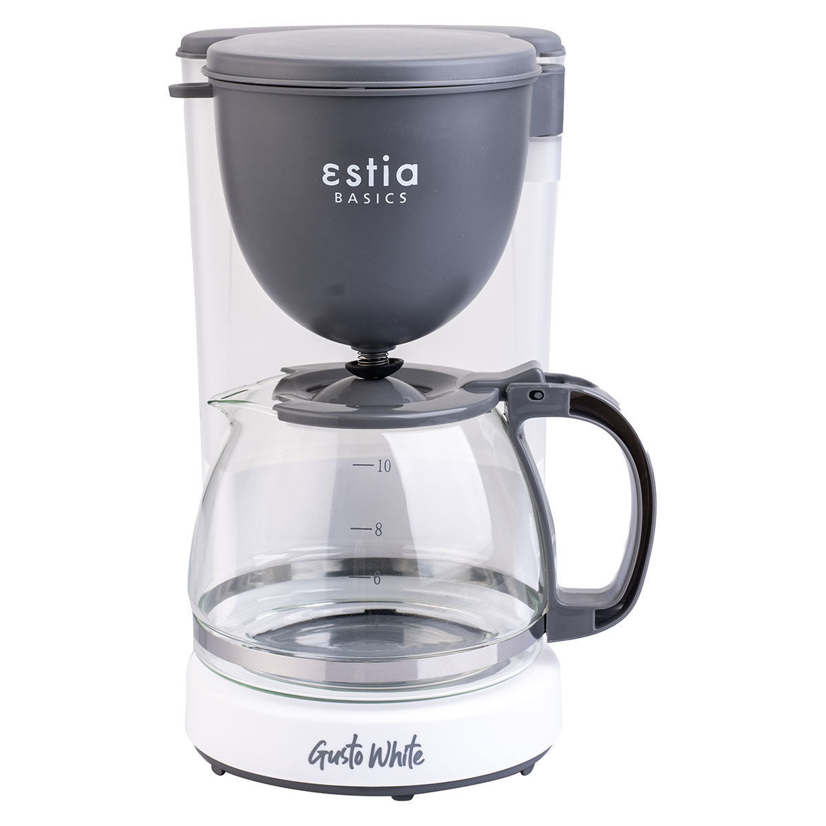 ESTIA FILTER COFFEE MAKER GUSTO WHITE PLASTIC 750w WITH GLASS JUG 1.25lt