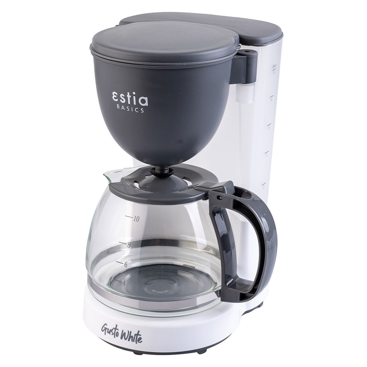 ESTIA FILTER COFFEE MAKER GUSTO WHITE PLASTIC 750w WITH GLASS JUG 1.25lt