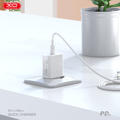 XO L126 USB-C Φορτιστής Ταχείας Φόρτισης PD20W με Καλώδιο Lightning (NB-Q189A)