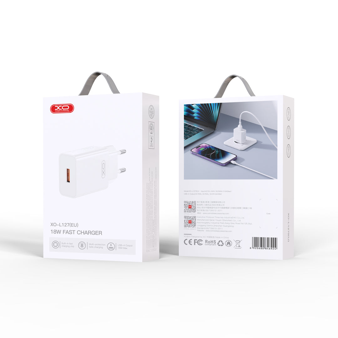 XO L127 Φορτιστής Ταχείας Φόρτισης USB-A QC18W