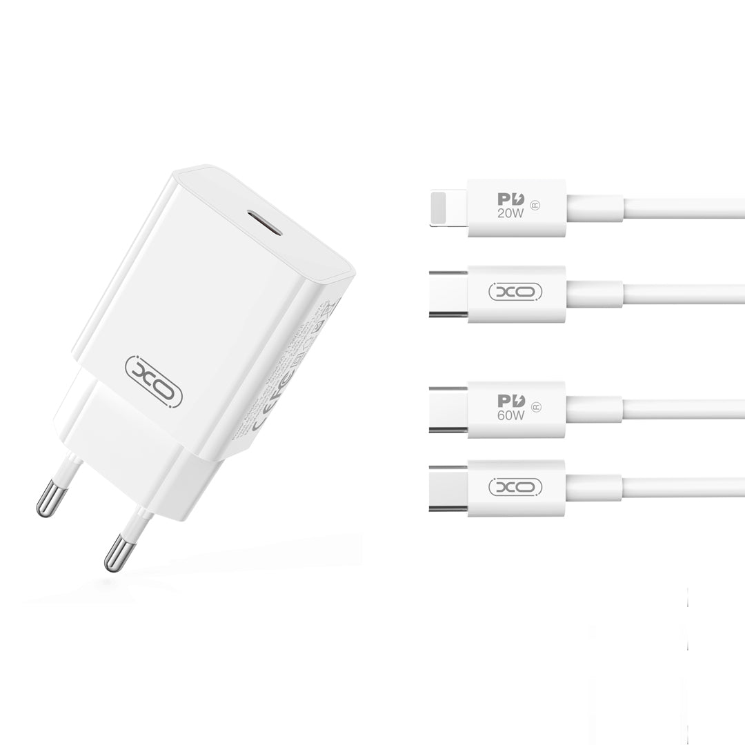 XO L126 USB-C Φορτιστής Ταχείας Φόρτισης PD20W με Καλώδιο Lightning (NB-Q189A)