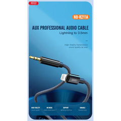 XO NBR211A Lightning to 3.5mm Adapter Cable White