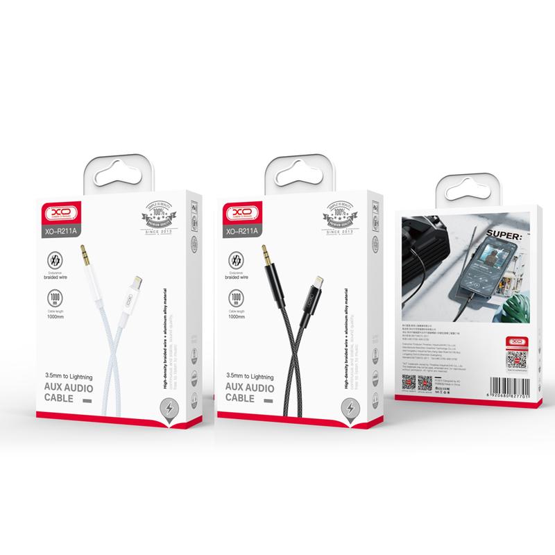 XO NBR211A Lightning to 3.5mm Adapter Cable White
