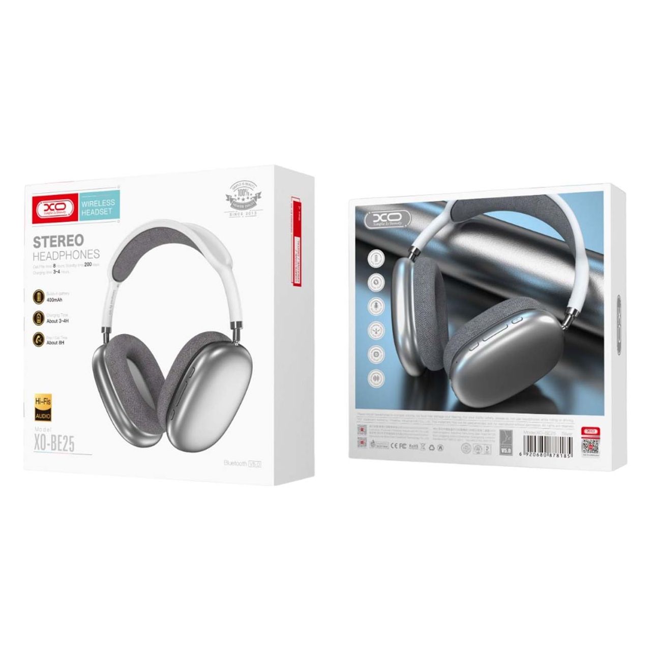 XO BE25 Ακουστικά Κεφαλής Bluetooth Ασημί