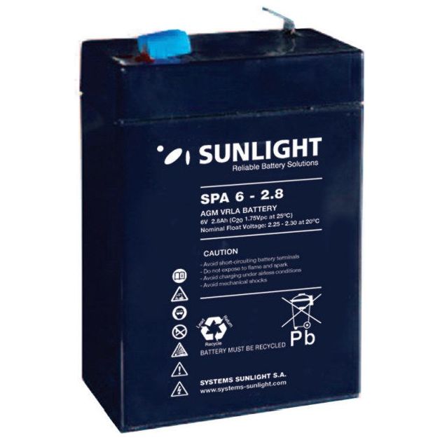 Sunlight Μπαταρία Μολύβδου  6V 2.8A