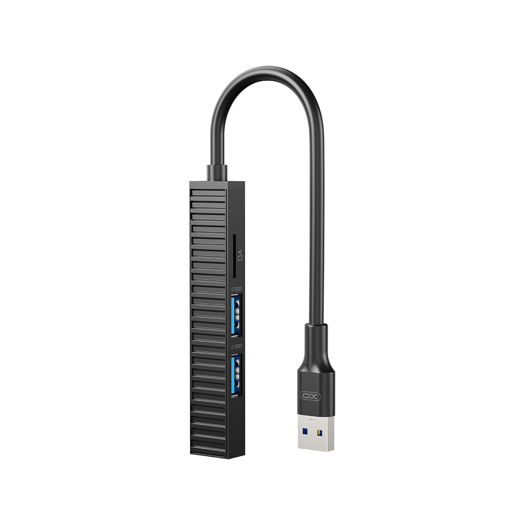 XO HUB014A Πλαστικός Φορητός Πολυαντάπτορας 4 σε 1 (Micro σε USB 3.0 + 2x USB 2.0 + TF)