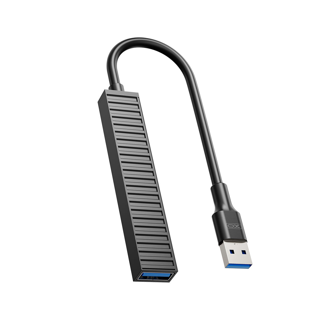XO HUB014A Πλαστικός Φορητός Πολυαντάπτορας 4 σε 1 (Micro σε USB 3.0 + 2x USB 2.0 + TF)