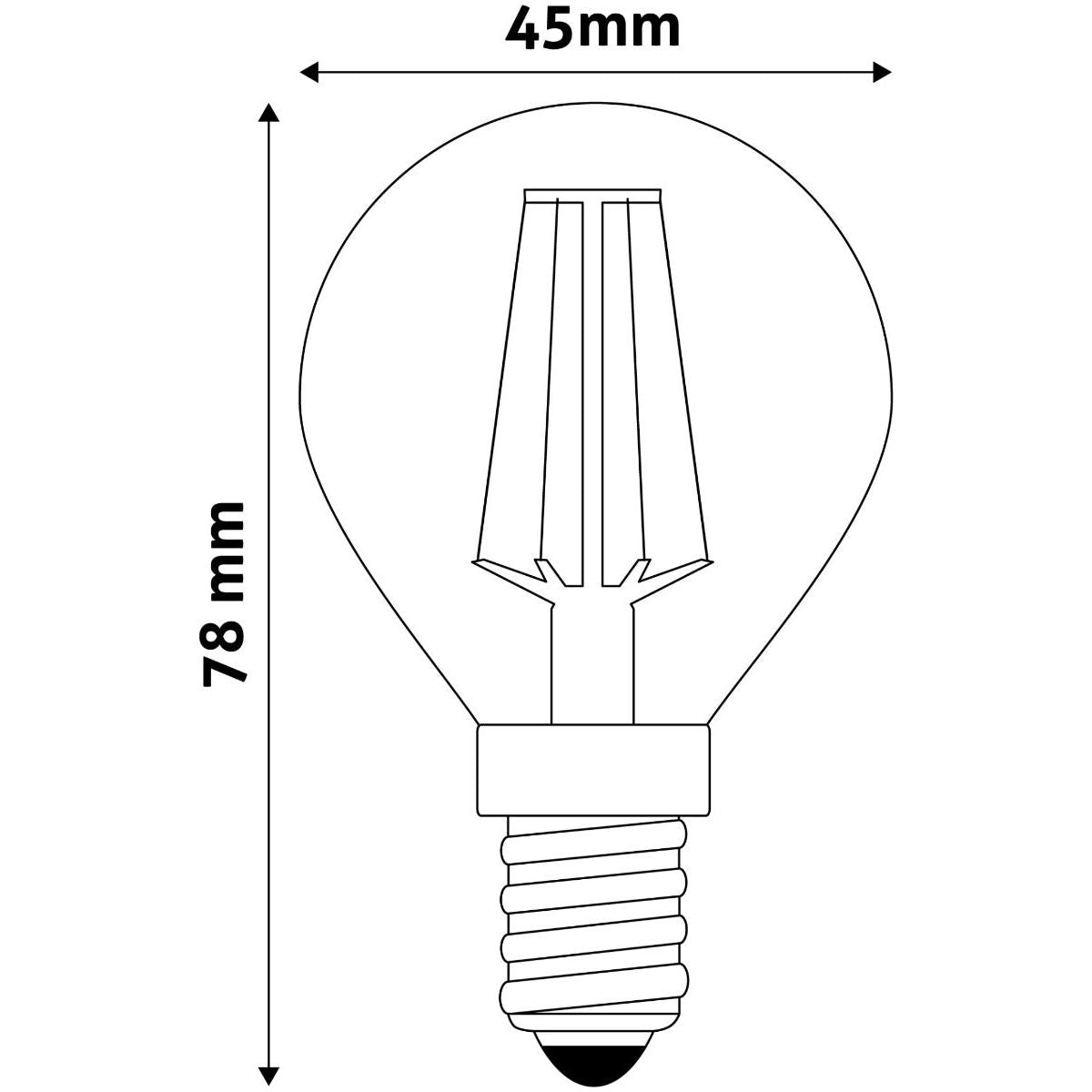 Avide LED Filament Bulb Spherical 4W E14 360° White 4000K