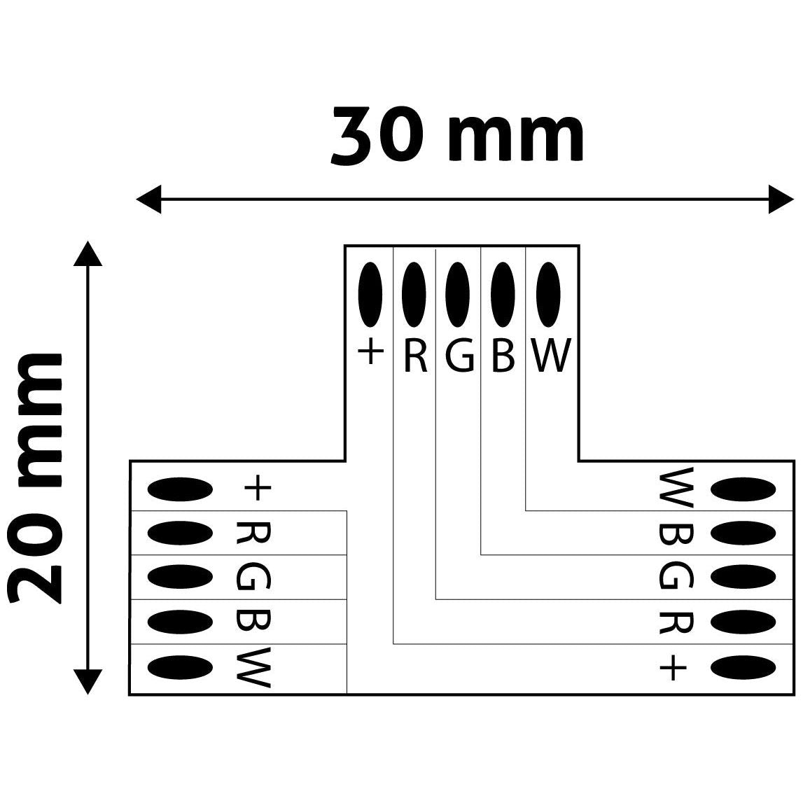 Avide Σύνδεση Τ για LED Ταινία 12V RGB+W