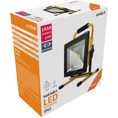 Avide LED Προβολέας Επαναφορτιζόμενος 30W Λευκό 4000K