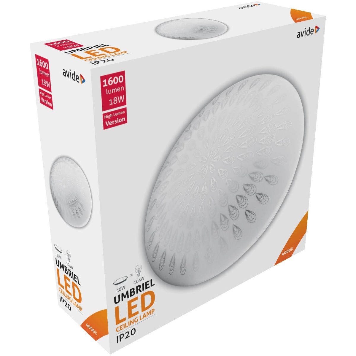 Avide LED Μοντέρνα Πλαφονιέρα Οροφής Umbriel (Raindrop) 18W 330x100mm