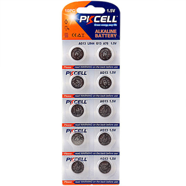 Pkcell Μπαταρίες Ρολογιού AG13-10B {LR44 / 1154} (10τμχ)