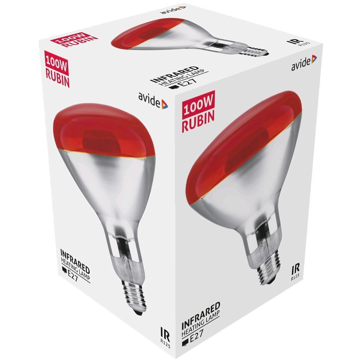 Avide Infrared Lamp E27 100W Red