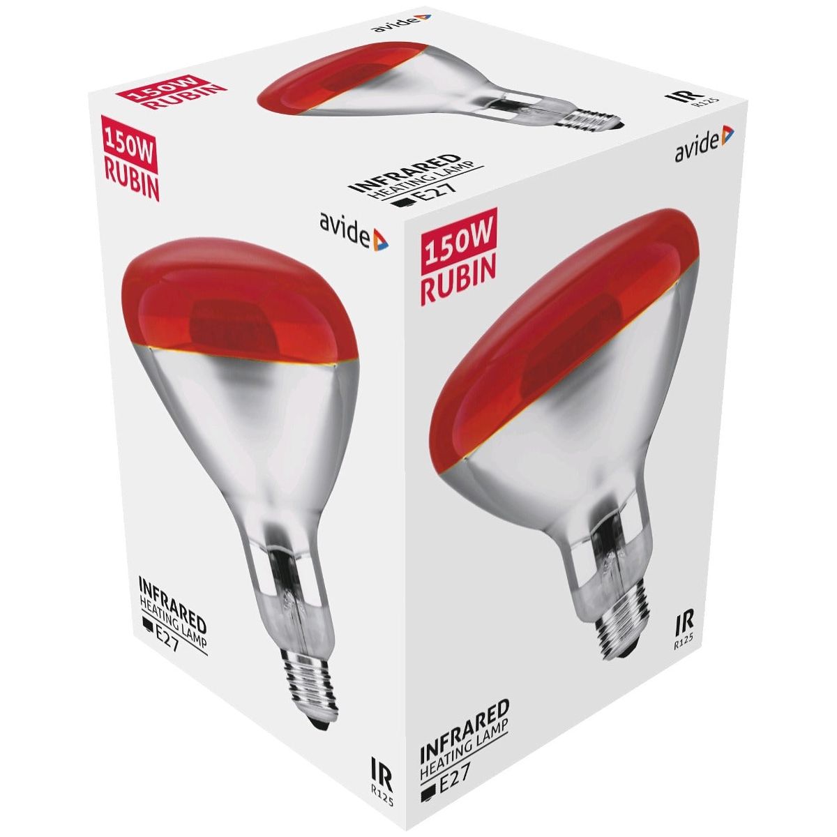Avide Infrared Lamp E27 150W Red