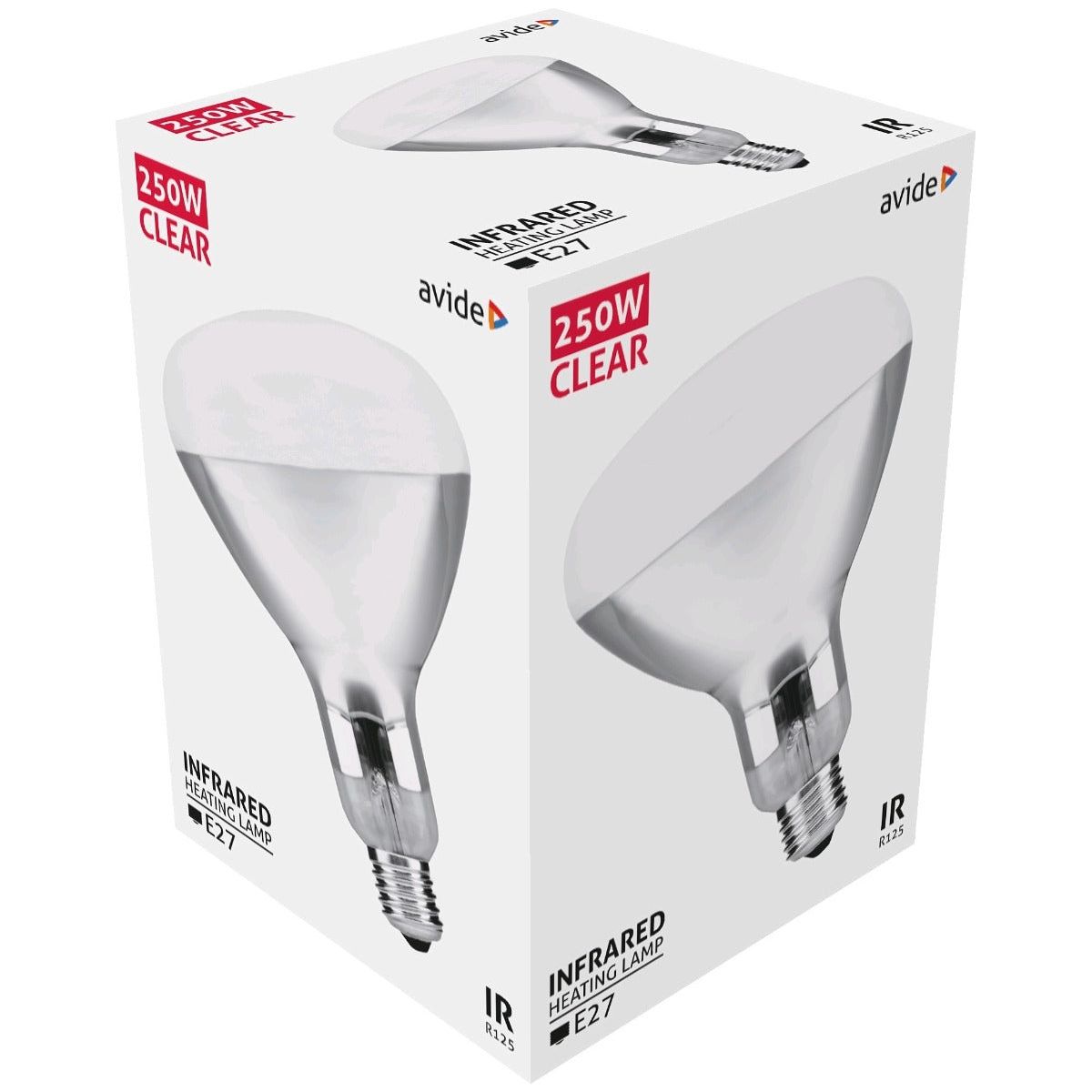 Avide Infrared Lamp E27 250W Transparent
