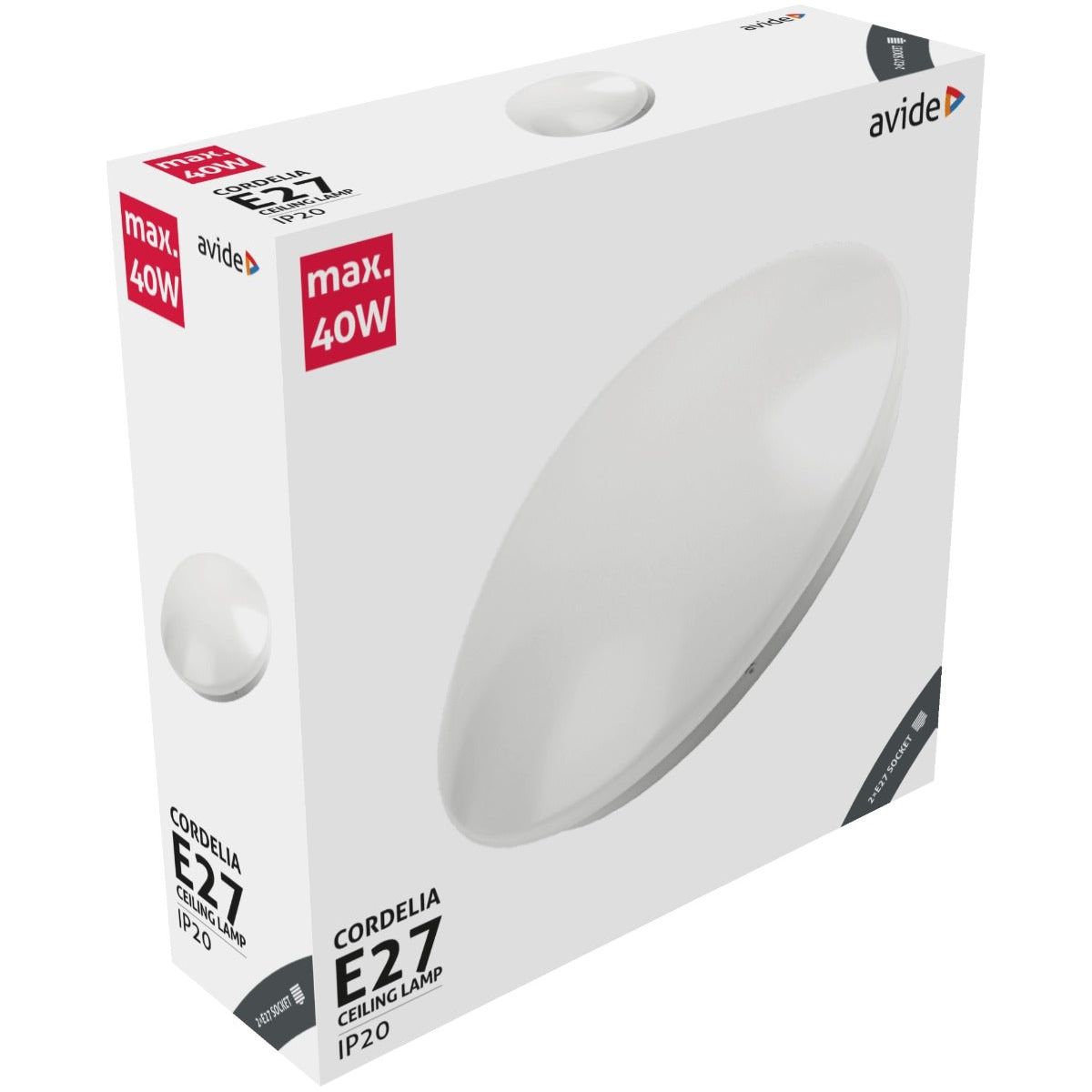 Avide LED Μοντέρνα Πλαφονιέρα Οροφής Cordelia 380x110.0mm 2xE27
