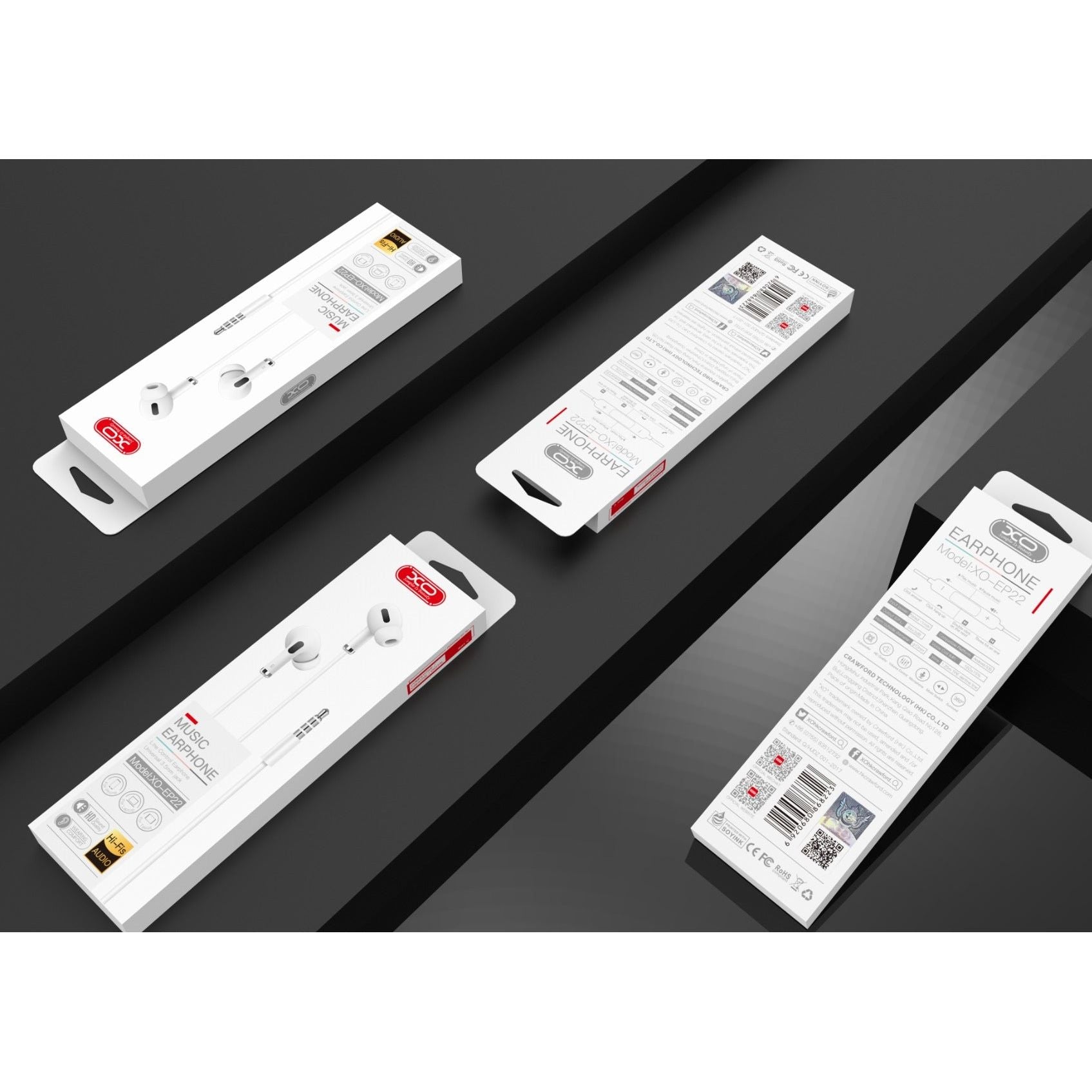 XO EP22 Ακουστικά Handsfree 3.5mm Μαύρα